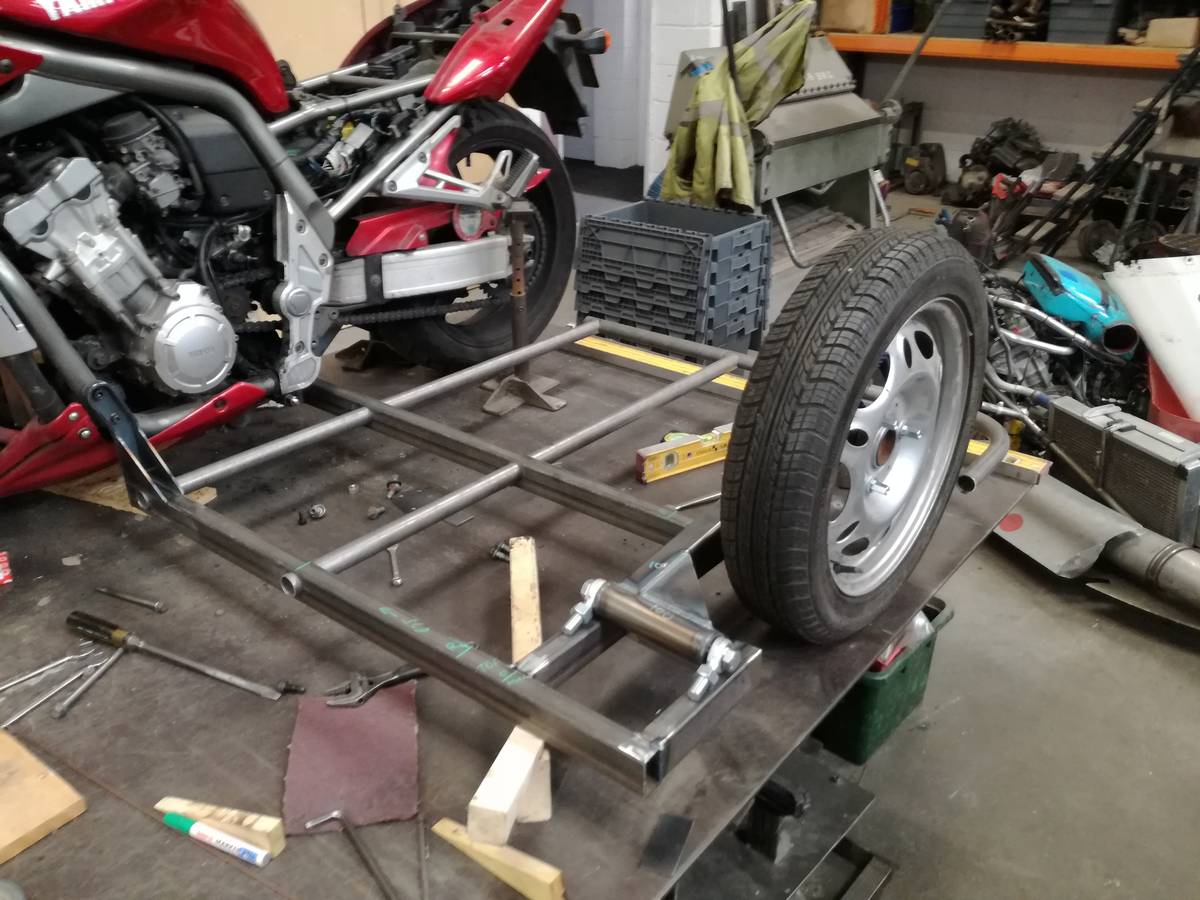 Image of The sidecar floor support take shape